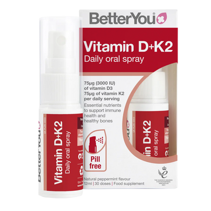 Better You Vitamin D3 + K2 Oral Spray 3000IU/75µg 12ml