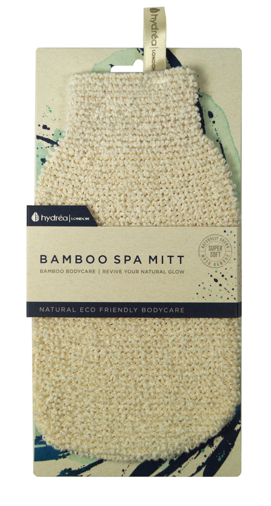 Hydrea London - Natural Sea Sponge Professional Natural Bamboo Spa Mitt (Super Soft)