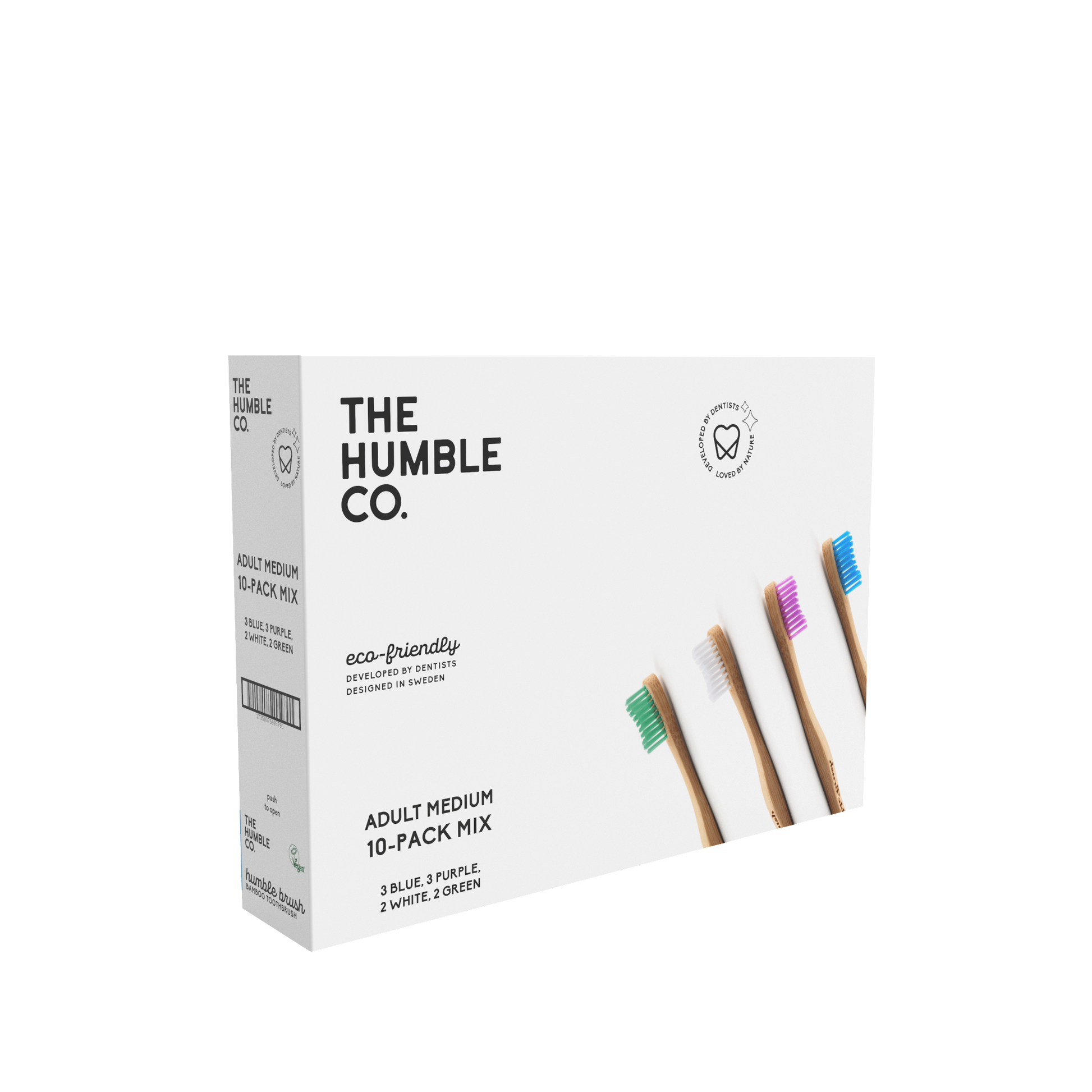 The Humble Co - Adult Medium toothbrush - flat - Mixed