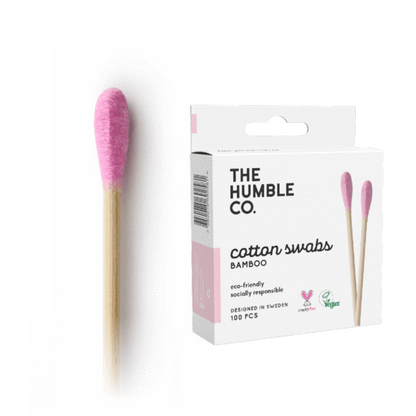 The Humble Co Bamboo Cotton Swabs - Blue, Purple or White