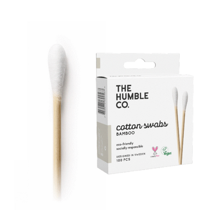 The Humble Co Bamboo Cotton Swabs - Blue, Purple or White