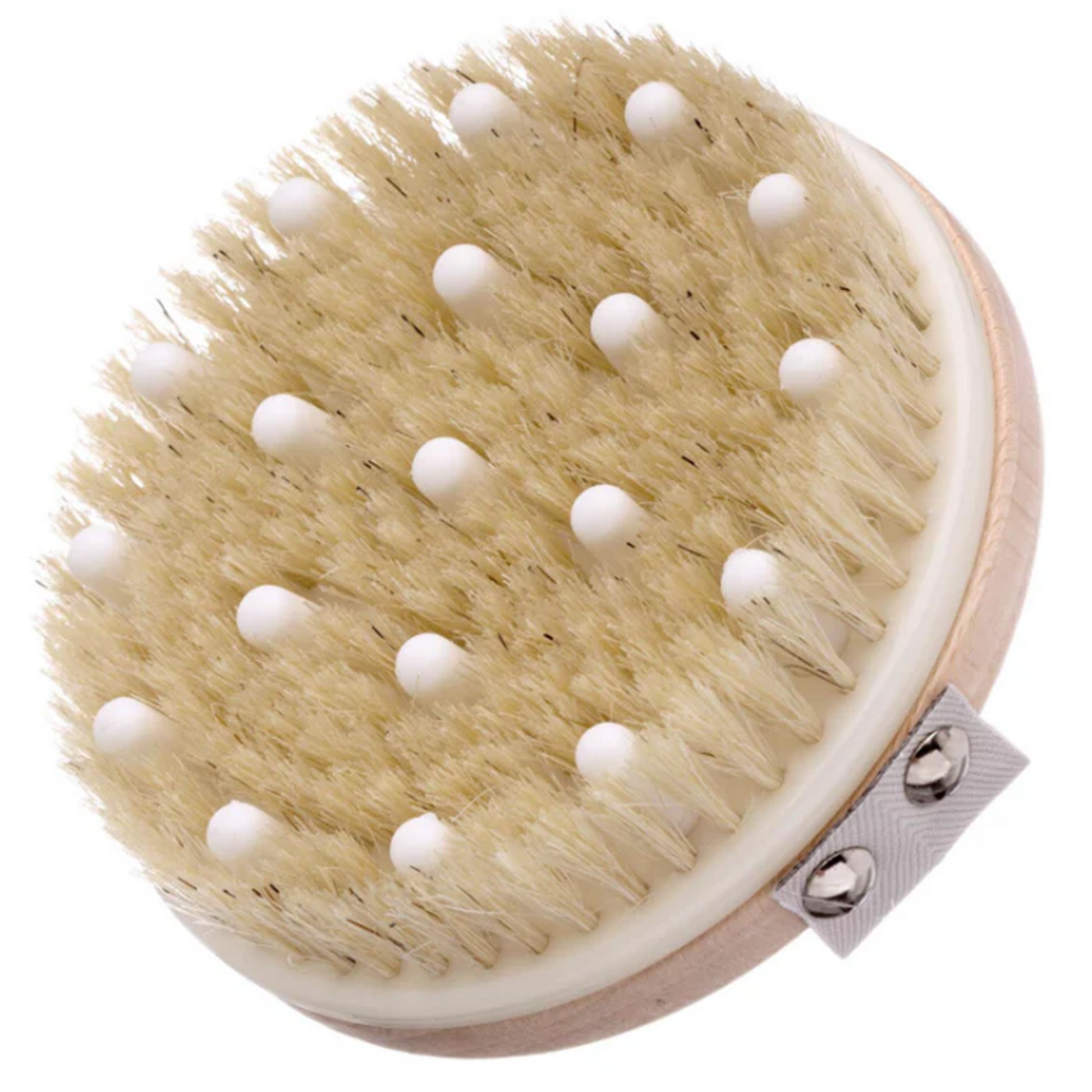 Hydrea London - Natural Sea Sponge - Combination Detox Massage Brush with Natural Bristles and Flexible Rubber Nodules