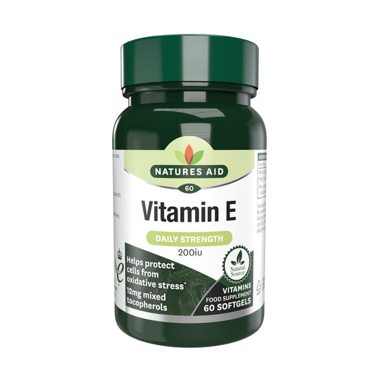Natures Aid Vitamin E 200iu Natural Form 60softgels