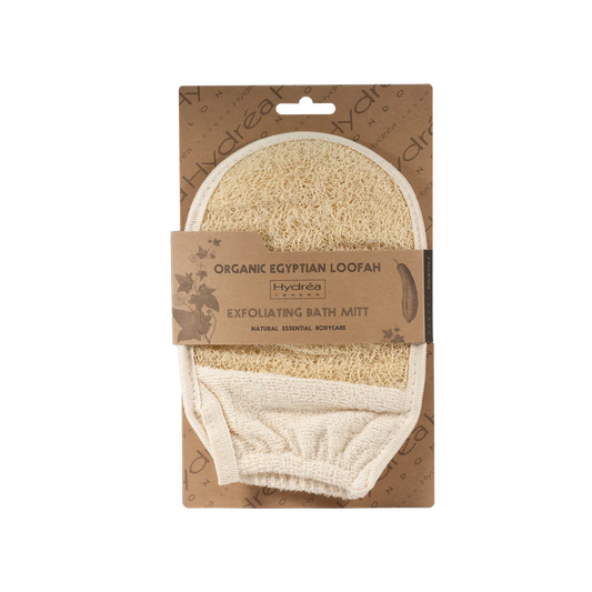 Hydrea London - Natural Sea Sponge Organic Egyptian Loofah Pad Glove