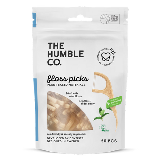 The Humble Co Mint Floss Picks 50pcs